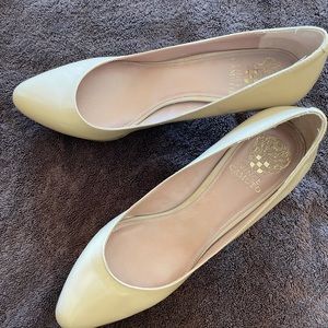 Vince Camuto Tan Patent Platform Pumps. Never Worn.